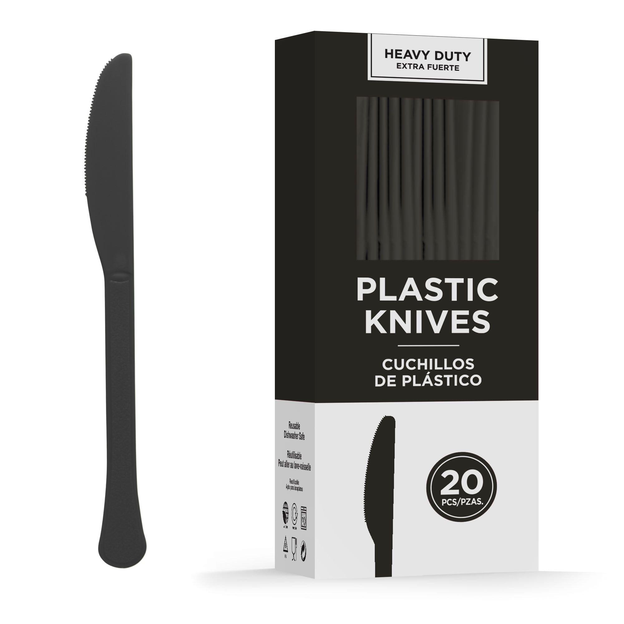Black HeavyDuty Plastic Knives, 20ct Party City